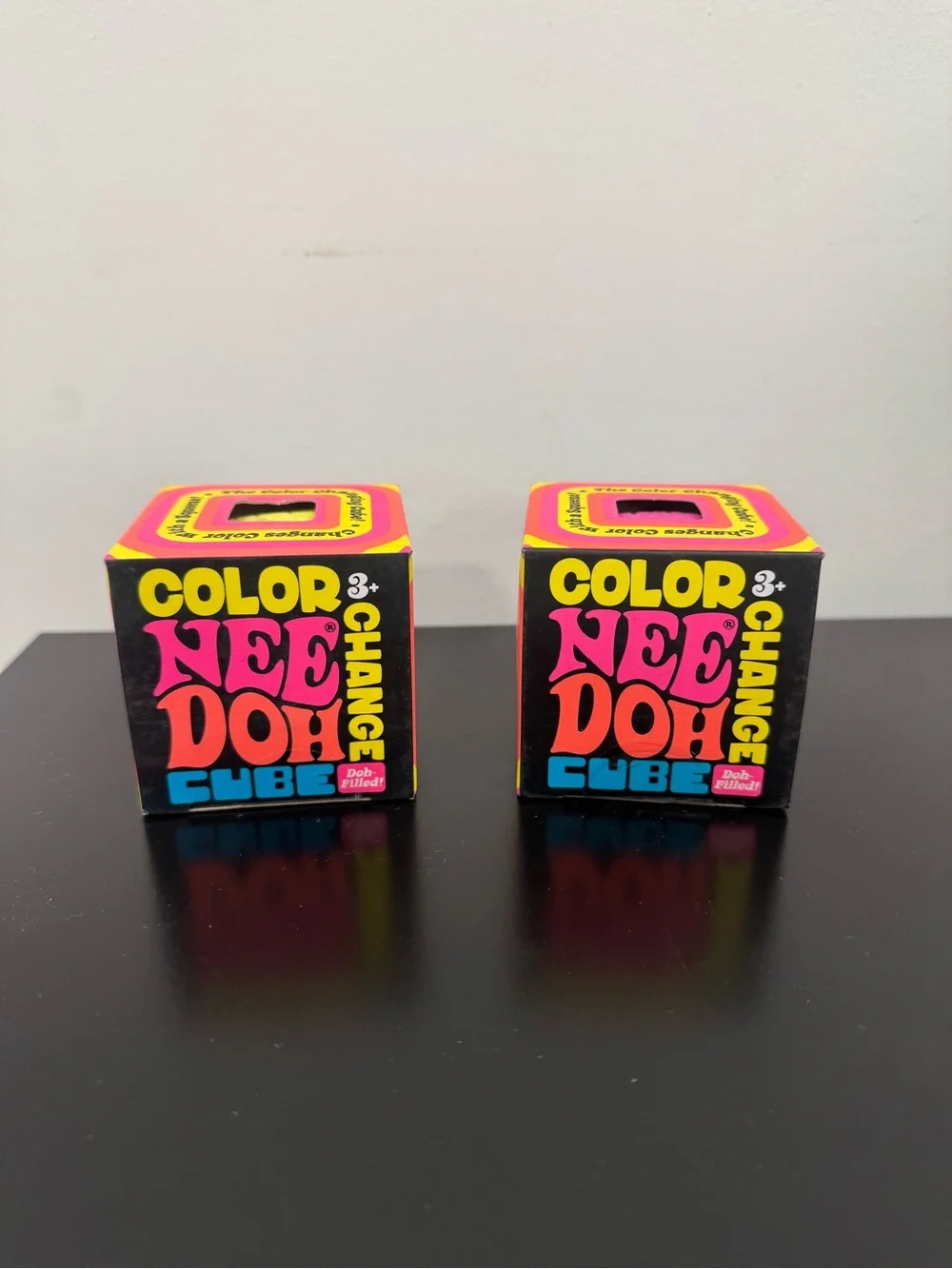 NeeDoh Schylling Color-Changing Cube Doh-Filled set of 2 (Yellow & Pink) SEALED